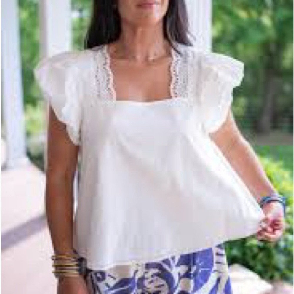 By Anthropologie / White Embroidered
Peasant Top / NWT Size M - Picture 5 of 16